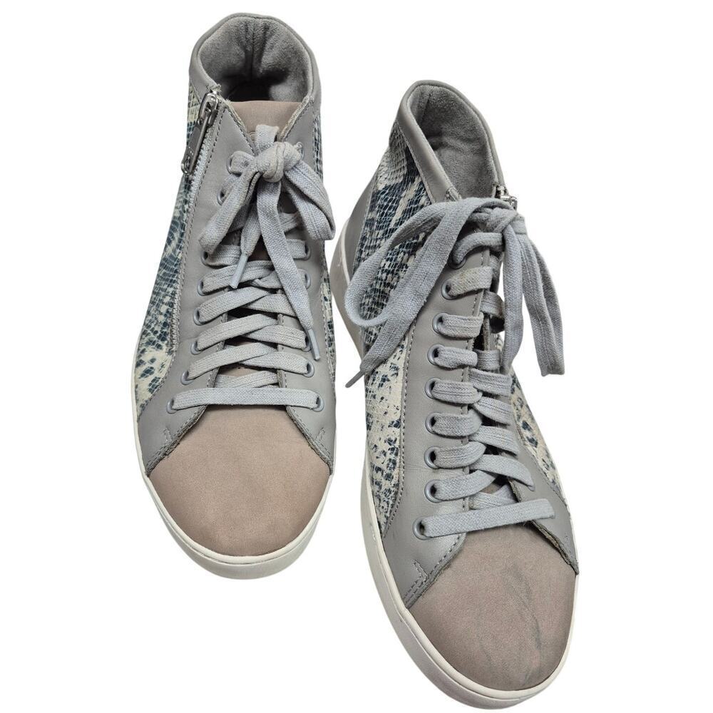Vionic Splendid Torri High Top Zipper Snake Skin Pattern Gray/Blue/tan Sz 9